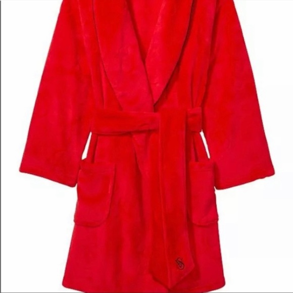 VICTORIA'S SECRET Love Cozy Plush Robe M/L Red - Picture 3 of 6
